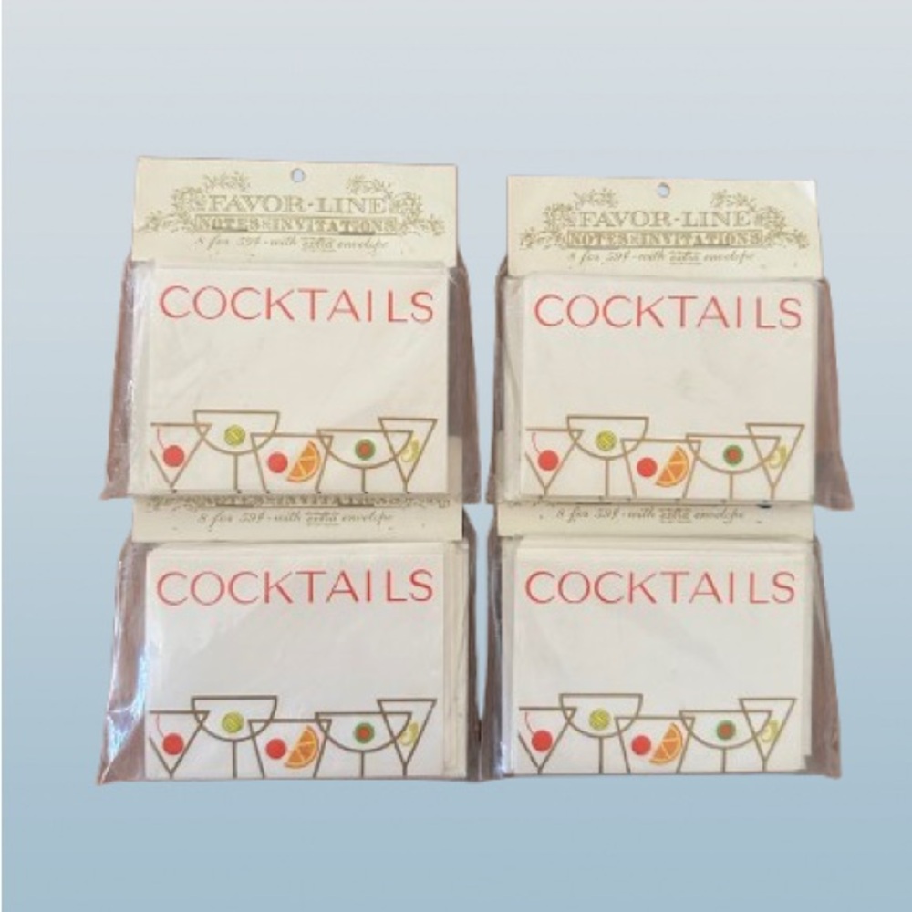 New Vtg 8x4 (32 of COCKTAILS Cards) with extra envelopes
